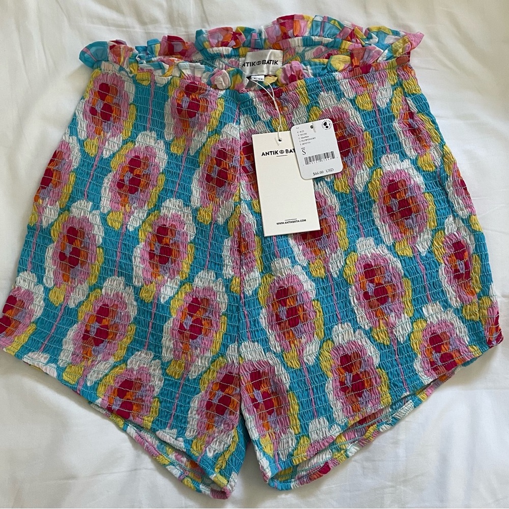 Antik Batik High Waist Floral Shorts - Blue and Pink
